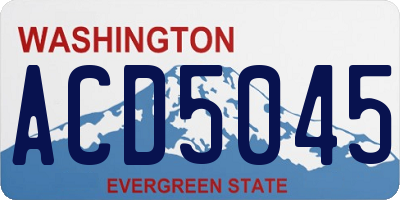 WA license plate ACD5045
