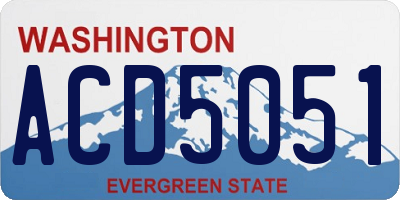 WA license plate ACD5051