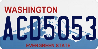 WA license plate ACD5053