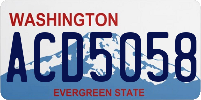 WA license plate ACD5058