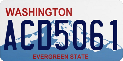 WA license plate ACD5061