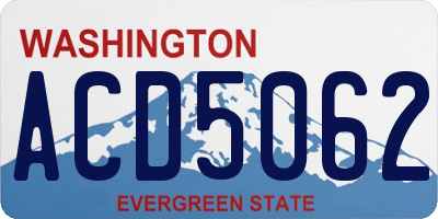WA license plate ACD5062