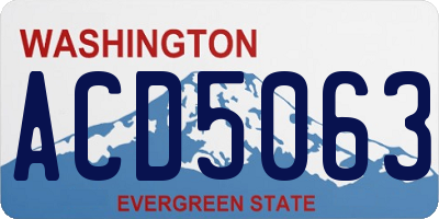 WA license plate ACD5063