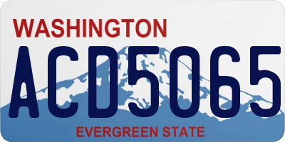 WA license plate ACD5065