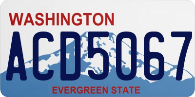 WA license plate ACD5067