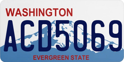 WA license plate ACD5069