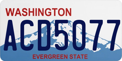 WA license plate ACD5077