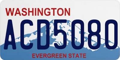 WA license plate ACD5080