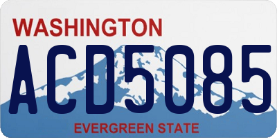 WA license plate ACD5085