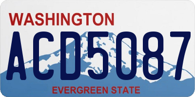 WA license plate ACD5087