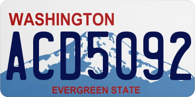WA license plate ACD5092