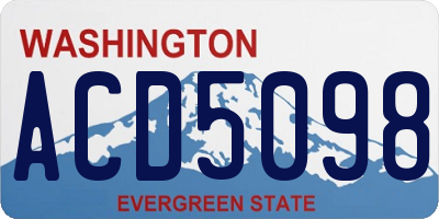 WA license plate ACD5098