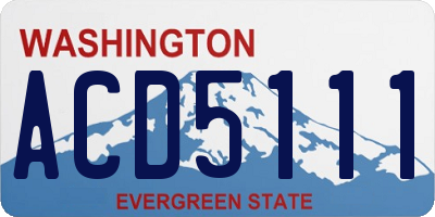 WA license plate ACD5111