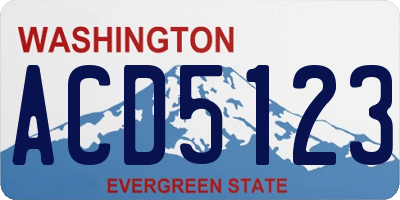 WA license plate ACD5123