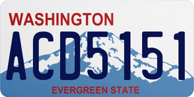 WA license plate ACD5151