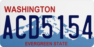 WA license plate ACD5154