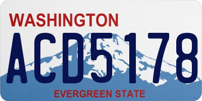 WA license plate ACD5178