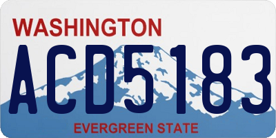 WA license plate ACD5183
