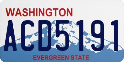 WA license plate ACD5191