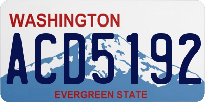 WA license plate ACD5192
