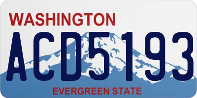 WA license plate ACD5193