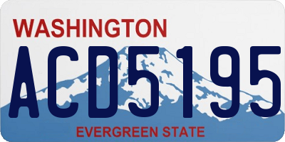 WA license plate ACD5195