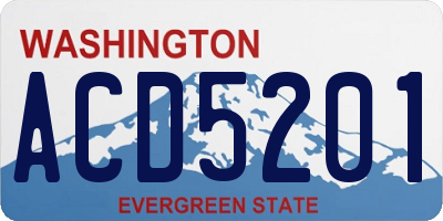 WA license plate ACD5201