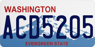 WA license plate ACD5205