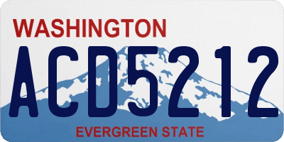 WA license plate ACD5212