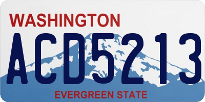 WA license plate ACD5213