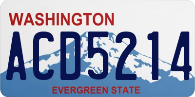 WA license plate ACD5214
