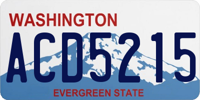WA license plate ACD5215