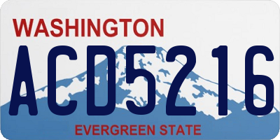 WA license plate ACD5216