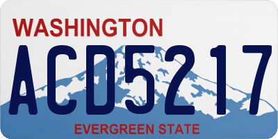 WA license plate ACD5217
