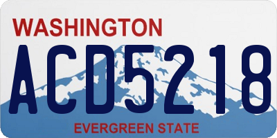 WA license plate ACD5218