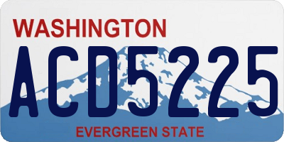 WA license plate ACD5225