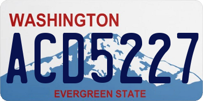 WA license plate ACD5227