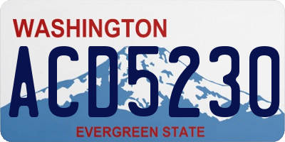 WA license plate ACD5230