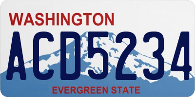 WA license plate ACD5234