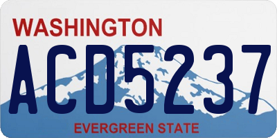 WA license plate ACD5237