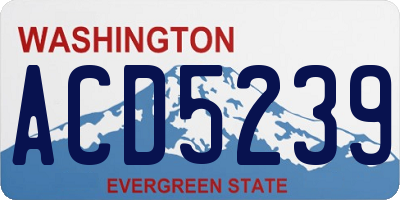 WA license plate ACD5239