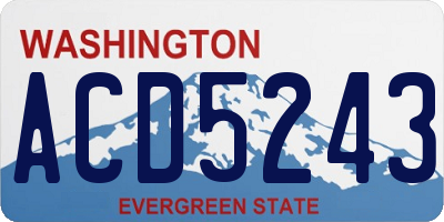 WA license plate ACD5243