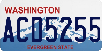WA license plate ACD5255