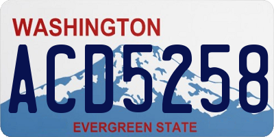 WA license plate ACD5258