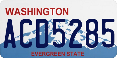 WA license plate ACD5285