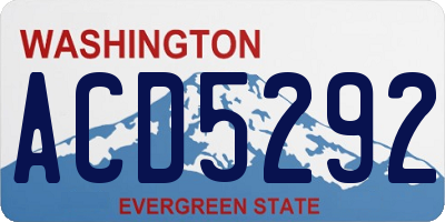 WA license plate ACD5292