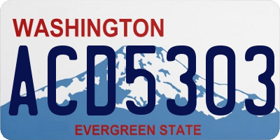 WA license plate ACD5303