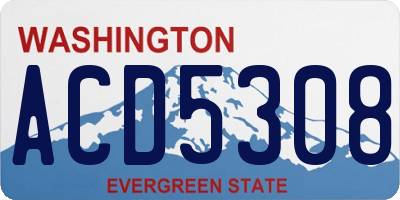 WA license plate ACD5308