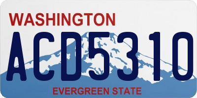 WA license plate ACD5310