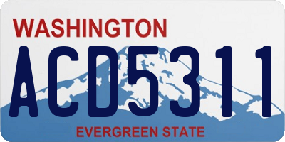 WA license plate ACD5311